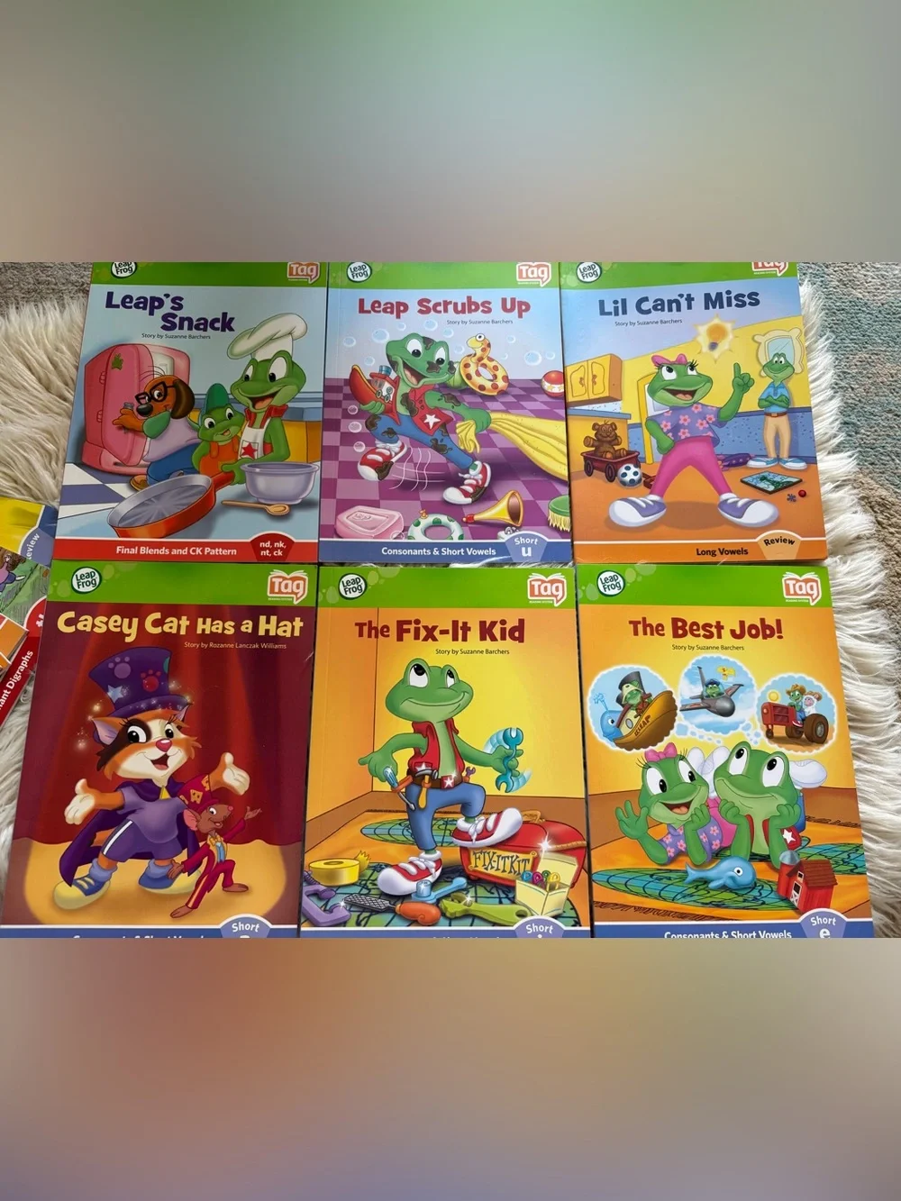 Leapfrog Tag Pen Reader System 21 Books Case Cord Bundle Disney Phonics Learning